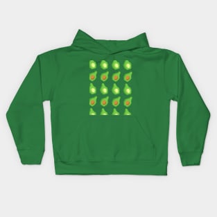 avocado pattern green and brown gift shirts Kids Hoodie